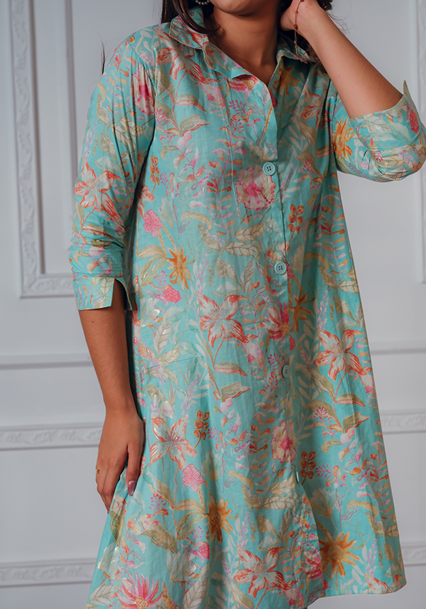 FLORY BLUE MIX KURTA